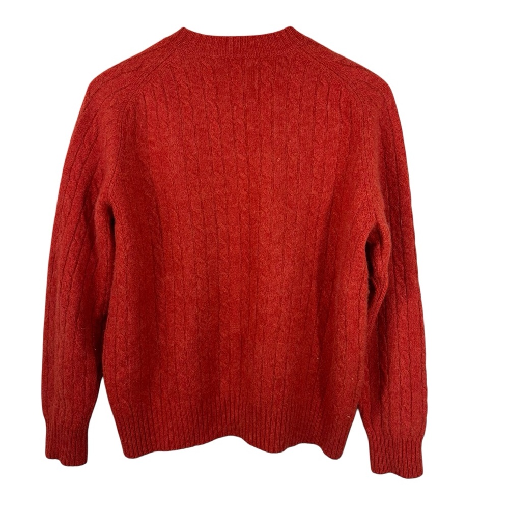 Davis & Squire 2 Ply Cable Cashmere Orange Mens Sweater Size Medium - Picture 6 of 7